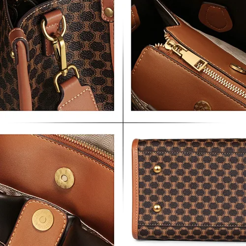 Vista 5 de IBFUN Women Satchel Handbag Purse Ladies Leather Vintage Top Handle Tote Handbag