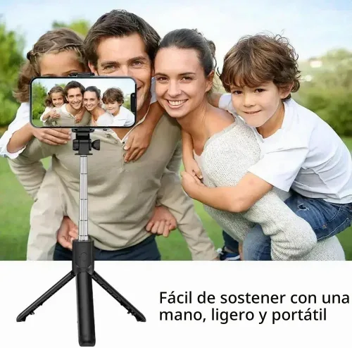 Vista 7 de PINHEN Trípode para teléfono y palo para selfie, 3 en 1, extensible con rotación de 360°, soporte de trípode con control remoto inalámbrico Negro