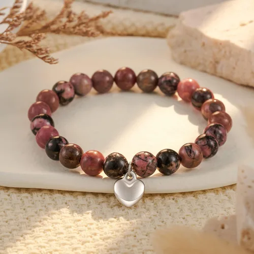 Vista 4 de HGDEER Valentines Gifts for Women, Natural Stone Bracelet for Mom Grandma Aunt Mother in Law Nana Boyfriend Mom