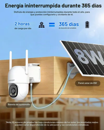 Vista 4 de cámara de seguridad solar celular 4G LTE inalámbrica al aire libre