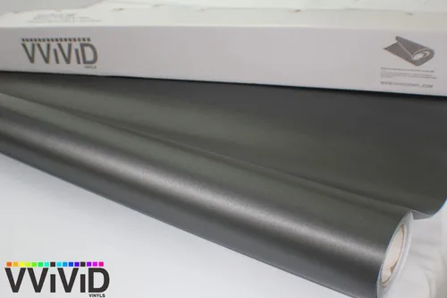 Vista 3 de VViViD® XPO - Rollo de vinilo metálico cepillado gris oscuro para automóvil (1 x 5 pies)