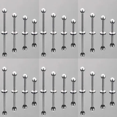 Vista 4 de Labret Barbell 24 piezas Monroe - Piercing para labio, hélice, tragus, cartílago, piercing de acero quirúrgico para mujeres y hombres, 20-12G
