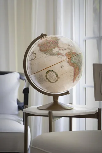 Vista 5 de Replogle Globos Franklin World Globe, océano antiguo, 12 pulgadas de diámetro, relieve elevado (relieve tridimensional para cordilleras). Este globo