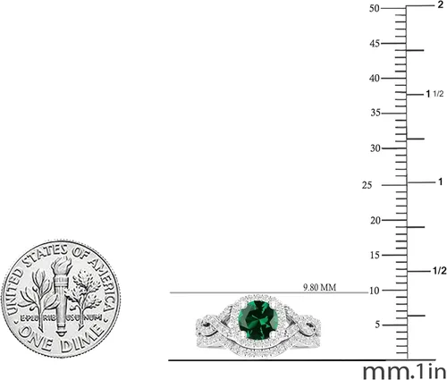 Vista 14 de Dazzlingrock Collection Juego de anillos de boda redondos de 0.228 in creados en laboratorio y diamantes blancos naturales para mujer