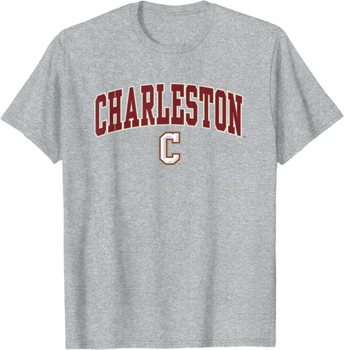 Vista 9 de Charleston Cougars Arch Over Logo - Camiseta con licencia oficial, Negro