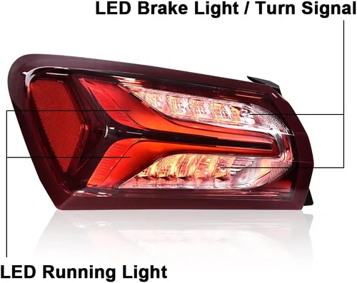 Vista 6 de G-PLUS Lámpara de luz trasera LED compatible con Chevy Malibu 2019 2020 2021 2022 Lámparas traseras para conductor, lente roja transparente