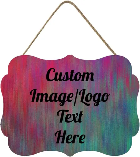 Vista 19 de Letrero de bienvenida de madera personalizado para puerta delantera, letrero personalizado para el hogar, decoración de puerta con imagen/texto COL-7