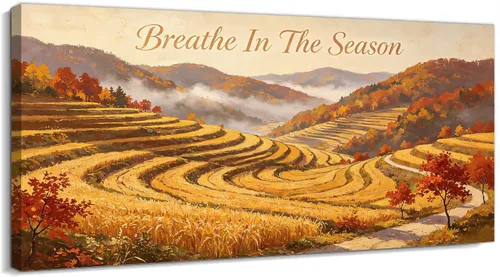 Vista 32 de TIMUBA Lienzo decorativo de pared de otoño de lago, citas de otoño Decoración de pared de otoño-01