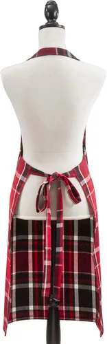 Vista 2 de SARO LIFESTYLE Jarret Collection - Delantal de cocina clásico a cuadros, 24 x 36 pulgadas, rojo