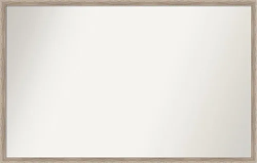 Vista 108 de Amanti Art Espejo de baño blanco para sobre el fregadero, 24 x 27 pulgadas, espejo de tocador rectangular con cuña de madera dura, marco de madera
