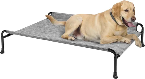 Vista 8 de Veehoo Cama elevada para perros, catres elevados para perros grandes, cama impermeable para perros al aire libre, hamaca para mascotas