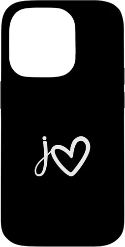 Vista 17 de Minimalist Monogram Name Initial Letter j White Heart Shape Case for iPhone 17