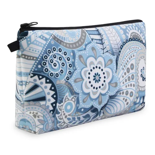 Vista 10 de MAGEFY Bolsa de maquillaje Bolsa de cosméticos, 2 paquetes azul, Lindo