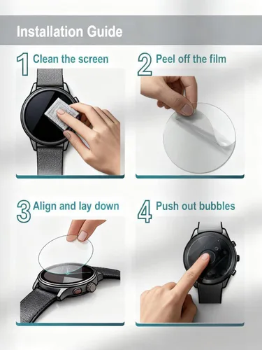 Vista 8 de iDaPro Protector de pantalla para Fitbit Versa Lite Edition/Fitbit Versa Smart Watch [4 unidades] Vidrio templado, antiarañazos, sin burbujas, fácil