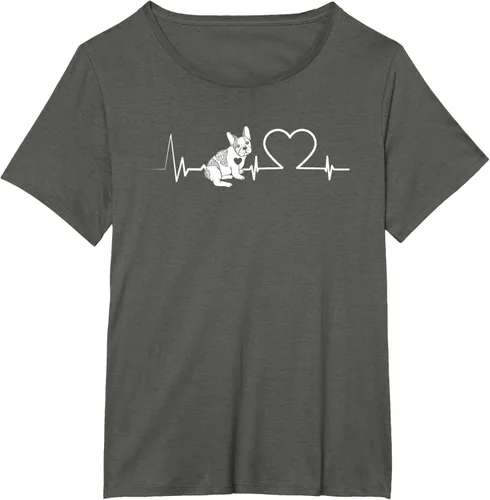 Vista 19 de Heartbeat Bulldog francés Camiseta de propietario de perros Frenchie, Negro