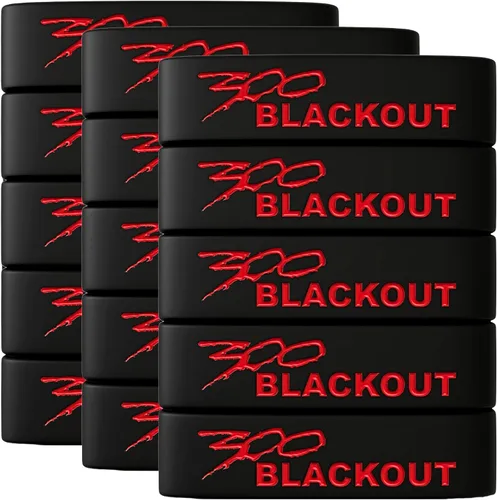 Vista 10 de Silicone Magazine Marking Bands, 300 BLK Blackout High-Visibility Mag ID