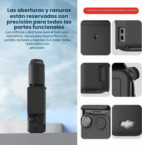 Vista 3 de Funda protectora de silicona para DJI Osmo Pocket 3 Funda de silicona Funda protectora Handheld Gimbal Action Camera Accesorios (negro)