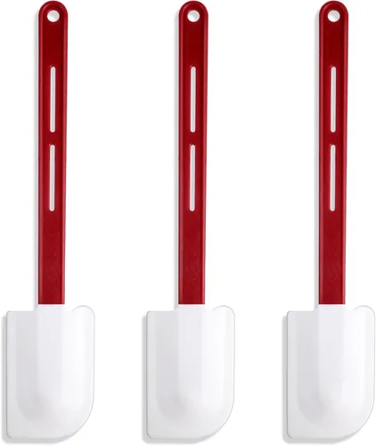 Vista 8 de Juego de 3 espátulas de silicona de alta temperatura resistentes al calor, espátula de silicona comercial resistente con mango para cocina, hornear