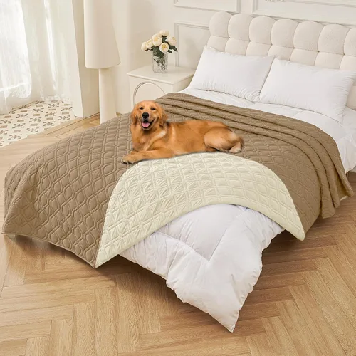 Vista 186 de Smiry Funda Impermeable para Cama de Perro Manta para Mascotas, Manta Suave y Lavable para Perros para Muebles Cama Sofá Sofá Reversible, a Cuadros
