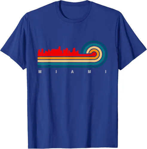 Vista 20 de Camiseta Retro City of Miami Florida, Negro