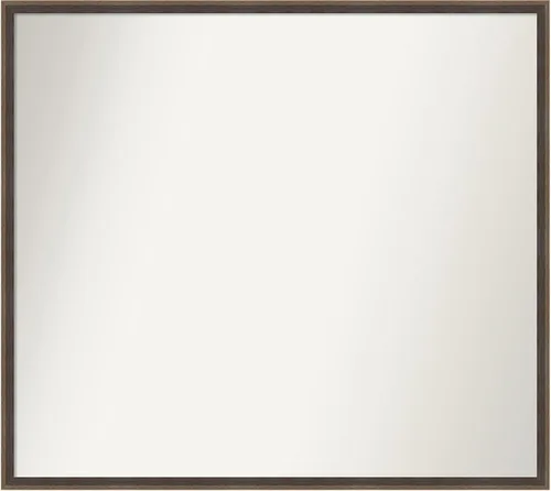 Vista 81 de Amanti Art Brown Bathroom Mirror for Over Sink, 21x33 Custom Made Hardwood Wedge Mocha Rectangle Vanity Mirror, Large Modern Wood Frame, Hangs