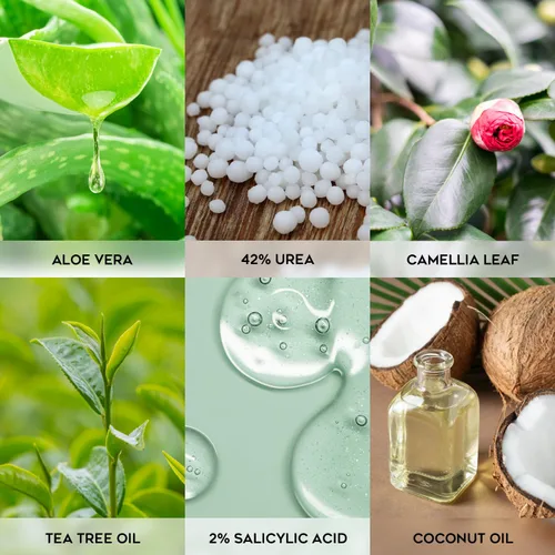 Vista 3 de Crema de urea 42% para pies, ácido salicílico, 4 onzas, removedor de callos mejorado para pies, rodillas y codos, hidrata y suaviza la piel, exfolia