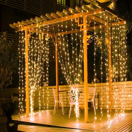 Vista 4 de Moobibear - Cadena de luces de hadas de 33 pies con 100 LED, impermeables, con enchufe y 8 modos de iluminación - Decoración para interiores