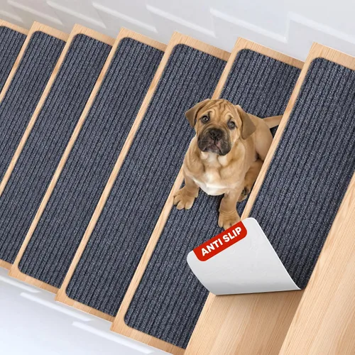 Vista 12 de MBIGM Alfombra antideslizante para peldaños de 30 x 30 pulgadas, alfombra de seguridad antideslizante y resistente al deslizamiento, color negro