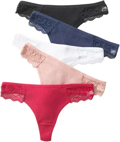 Vista 2 de Bragas sexys de algodón para mujer, paquete de 5
