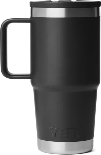Vista 5 de YETI Rambler - Taza de viaje de 20 onzas con tapa abatible con popote, acero inoxidable, aislada al vacío, a prueba de fugas, apta para portavasos
