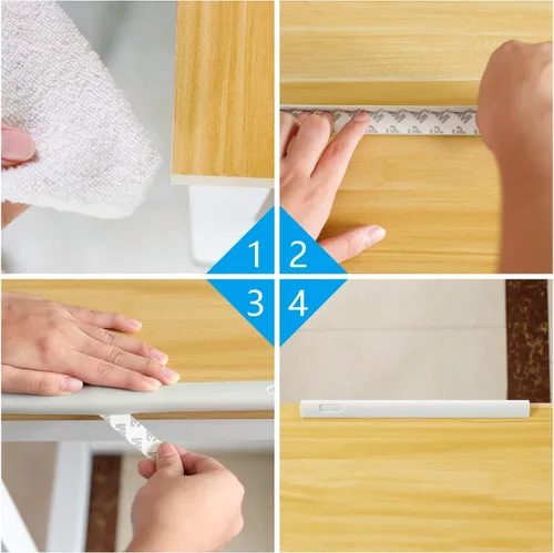 Vista 4 de Miracle - Borde protector de silicona para muebles con cinta 3M en ambos lados. Protector de esquinas, seguridad para bebés, Protector de borde