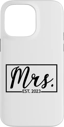 Vista 21 de iPhone 16 Mrs. Est. 2023 Casado luna de miel esposa señor a juego caso de boda