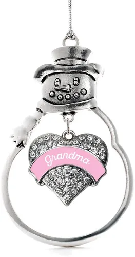 Vista 193 de Inspired Silver - Big Sis - Adorno de Navidad plateado - Adorno de árbol de Navidad con dije de corazón con circonita cúbica - Decoración colgante