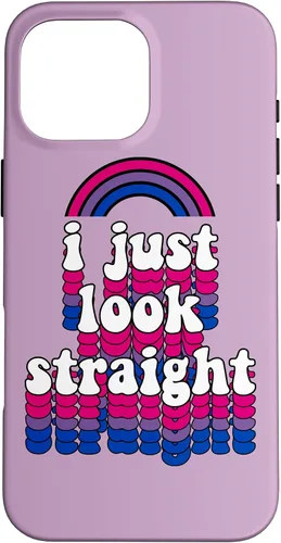 Vista 19 de I Just Look Straight Bisexual Rainbow Bisexual Pride Flag Case for iPhone 17