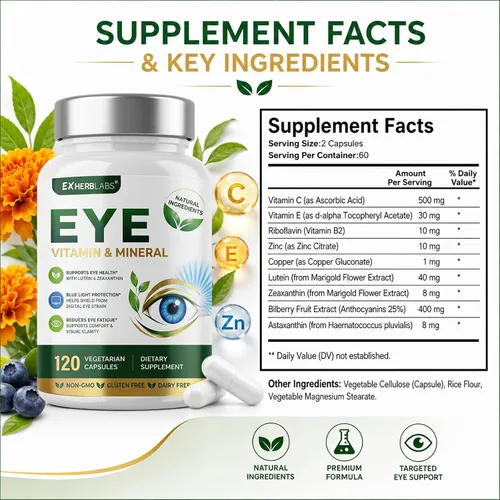 Vista 3 de Lutein and Zeaxanthin Supplements, Eye Health Care, 120 Capsules