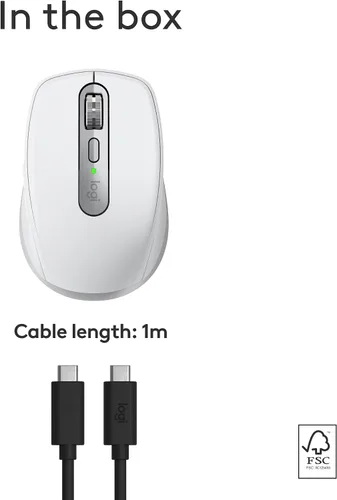 Vista 12 de Logitech MX Anywhere 3S para Mac, mouse Bluetooth inalámbrico compacto, seguimiento de 8K DPI en cualquier superficie, clics silenciosos, USB C