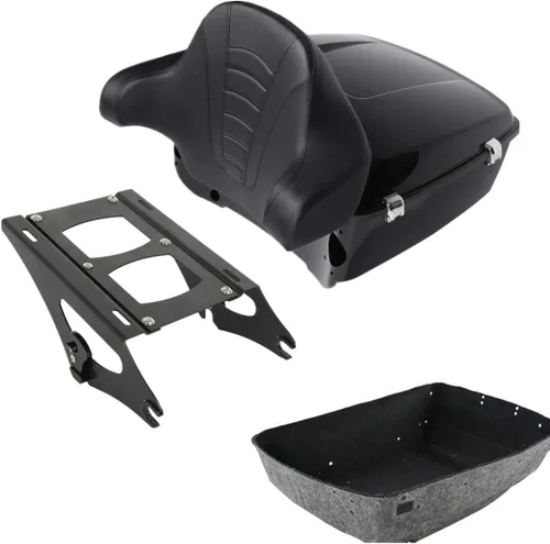 Vista 14 de Maletero King de 13.7 pulgadas con almohadilla de respaldo envolvente para Harley Touring Road King Electra Street Glide 2014-2023