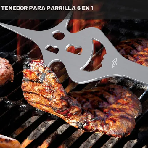 Vista 4 de Juego de herramientas para barbacoa STEVEN-BULL S, accesorios para barbacoa extra largos, accesorios para parrilla para parrilla al aire libre
