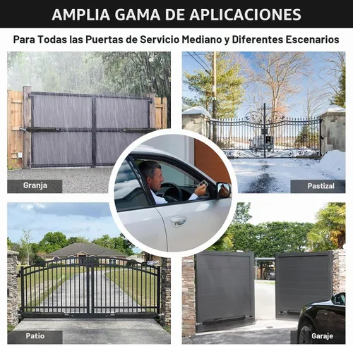 Vista 9 de JUJIANG C026 - Abridor de Puerta Solar con Baterías y Panel Solar para Puertas de Apertura Dual de hasta 1540lb, Kit Completo de Abridor de Puerta