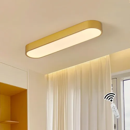 Vista 10 de Lámpara de techo lineal de 23.6 pulgadas, LED moderna de 40 W, lámpara de techo simple negra, iluminación de techo de perfil bajo para dormitorio