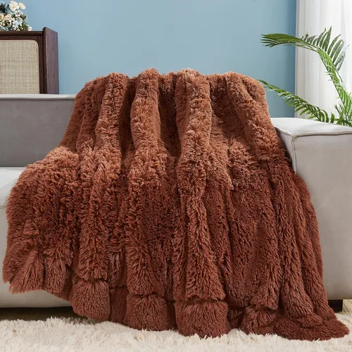 Vista 32 de GONAAP Manta de Tiro Difusa de Piel Sintética Negra Súper Suave Acogedora Felpa Difusa Peluda para Sofá Sillón Cama (Negro, Tiro(50"x60"))