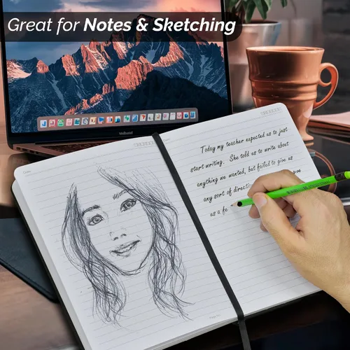 Vista 8 de Nextnoid Cuaderno rayado para hombres - Papel grueso de 120 g/m² - 160 páginas - Cuaderno de tapa dura A5 para el trabajo - Ideal para escribir