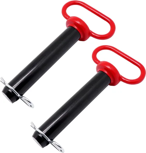 Vista 20 de Pasador de enganche de remolque, pasador de enganche de remolque de tractor de 1/2 pulgada y clip, pasadores de remolque con mango negro recubierto