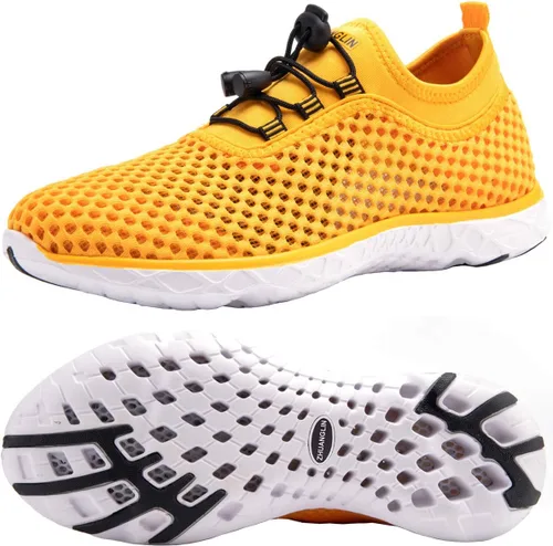 Vista 20 de Zapatos de agua para mujer de secado rápido, drenaje de 3 segundos y todo terreno para natación, senderismo, yoga 18155Negro