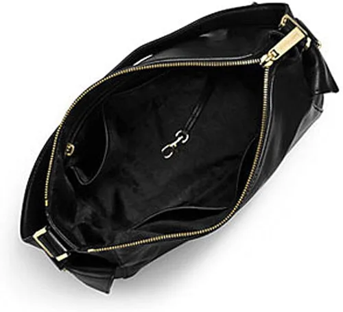 Vista 2 de Michael Kors Marly Bolso De Hombro De Cuero Grande - Negro