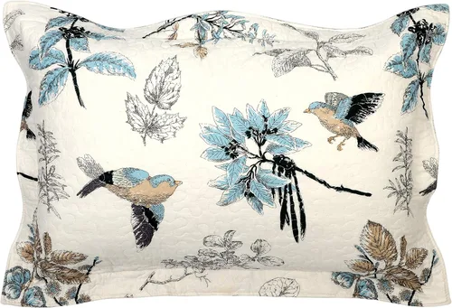 Vista 6 de Newrara Juego de 2 fundas de almohada acolchadas 100% de algodón, tamaño estándar, diseño de pájaro americano, decoración de dormitorio (pájaro)