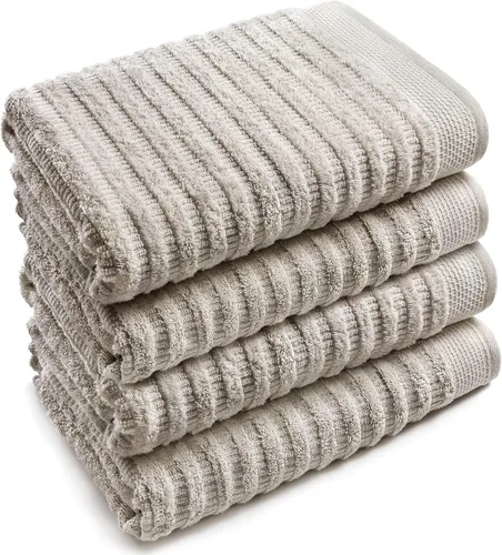 Vista 6 de Softerry Juego de toallas de baño de algodón orgánico puro, 100% algodón suave, extra absorbentes y duraderas, de secado rápido de 500 GSM, calidad