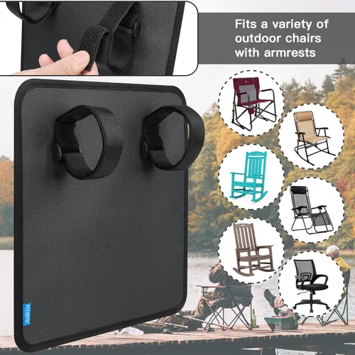 Vista 4 de Xxerciz Soporte universal para tazas para silla de campamento, soporte universal para botella de agua para silla reclinable de patio, silla de Gris