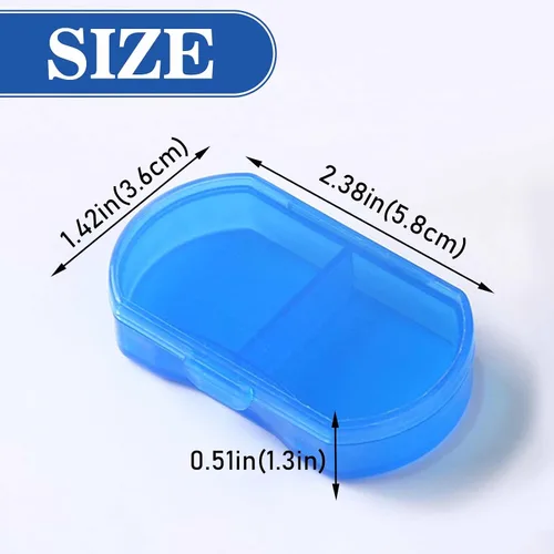 Vista 2 de Pastillero para bolso, organizador de pastillas pequeño, portátil, para viajes, diarios, pastilleros, AM y PM, mini pastillero para vitaminas