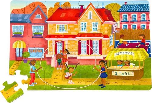 Vista 11 de Upbounders - Fun Outside - Rompecabezas de piso de 48 piezas, rompecabezas multicultural para principiantes con niños afroamericanos, niños y niñas